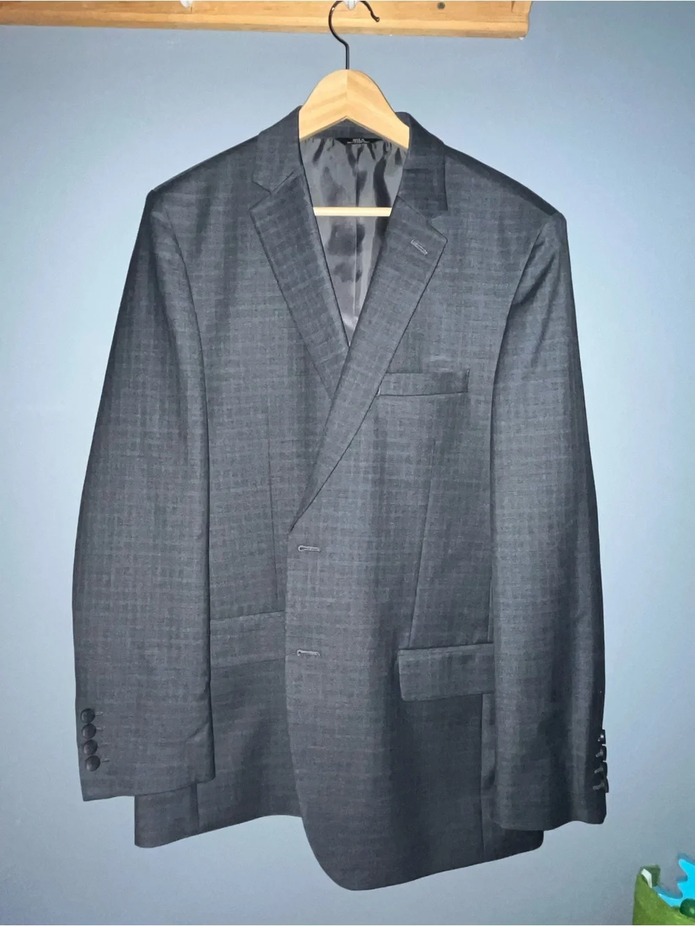 Men's Charcoal Gray Two-Button Blazer